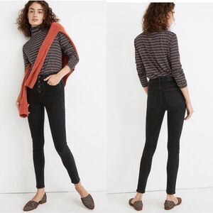 Madewell 10" High-Rise Skinny Jeans in Robert Wash Button-Front Edition Size 28